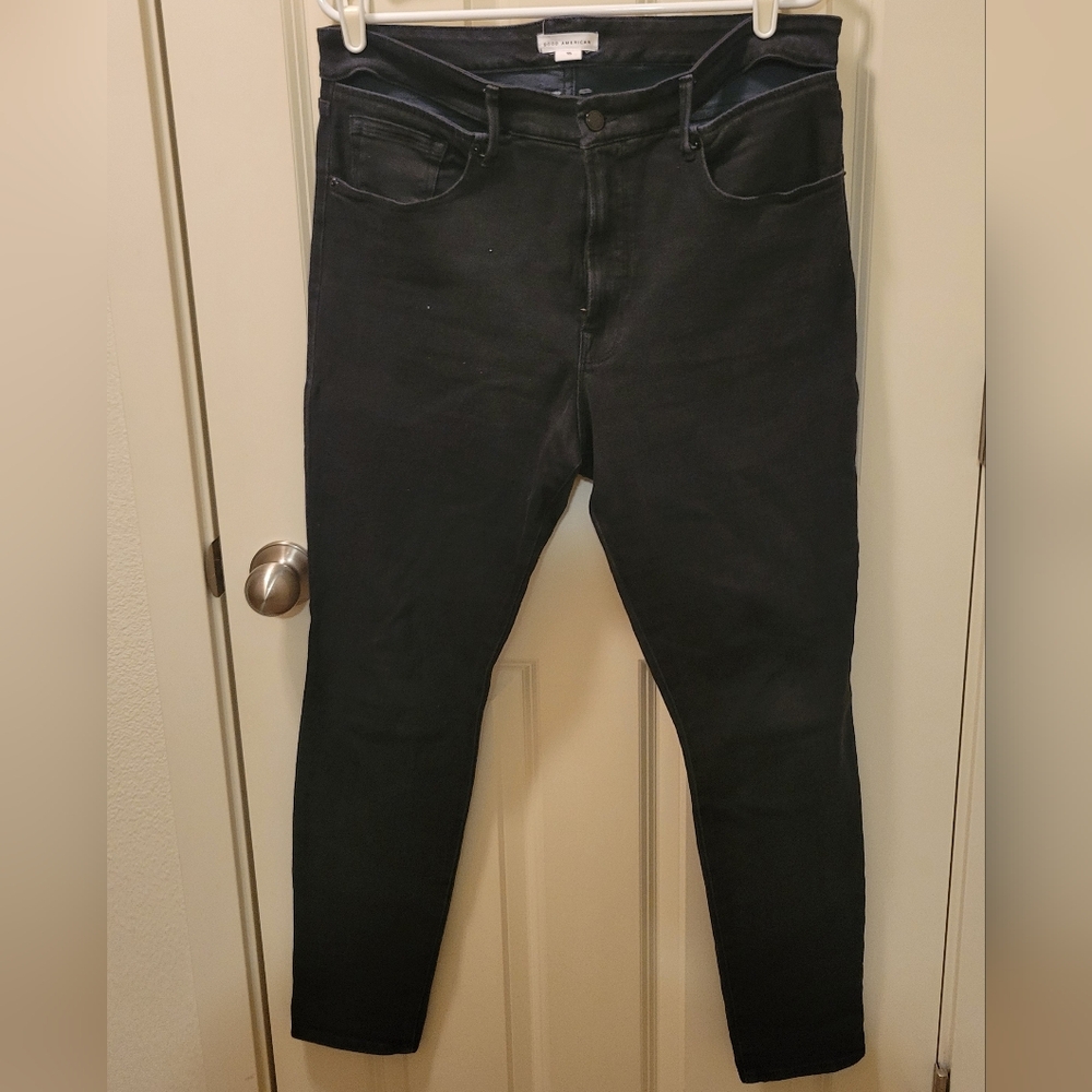 Good American Black Midrise Cutout Denim Jeans sz15/33